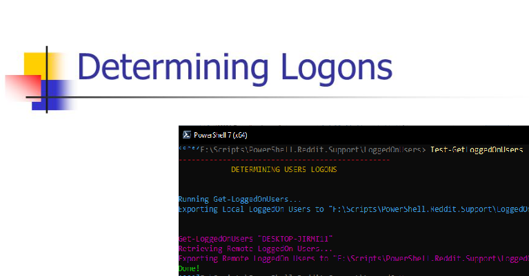 SysInternal PsLoggedOn PowerShell Integration