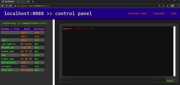 Control Panel: Custom PHP Web Shell